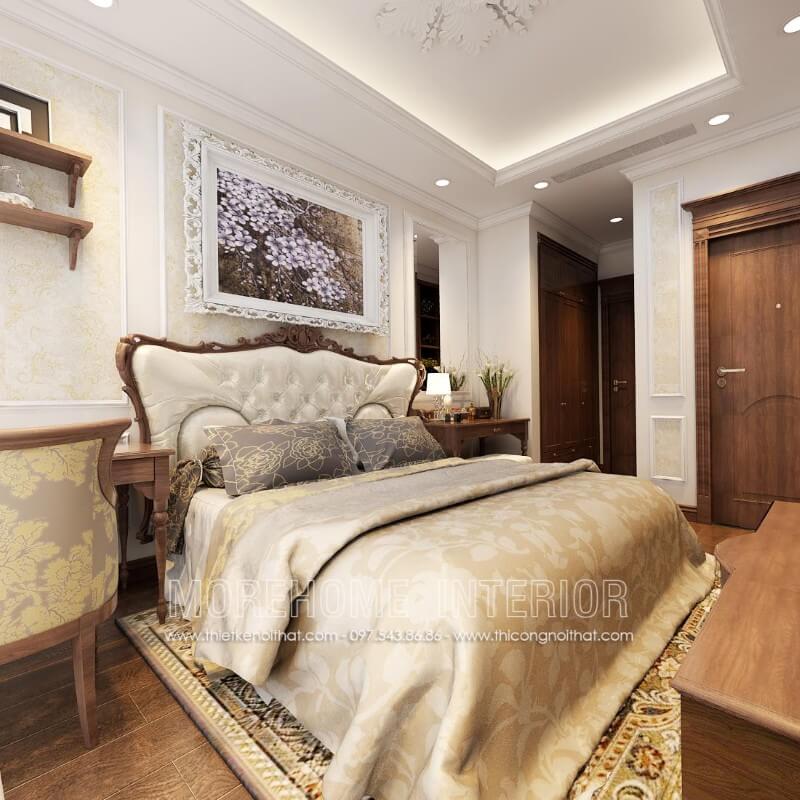 Giường ngủ chung cư tân cổ điển Giường ngủ chung cư tân cổ điển