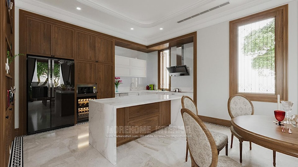 Mẫu thiết kế nội thất phòng bếp hiện đại đẹp cho nhà biệt thự Thiết kế nội thất phòng bếp