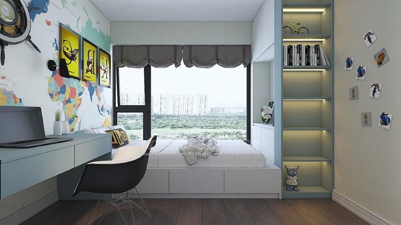 Thiết kế nội thất phòng ngủ cho bé trai đẹp hiện đại Mẫu nội thất chung cư đẹp