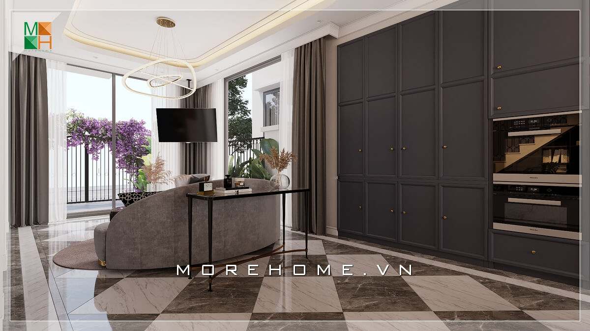 Ánh sáng trong thiết kế nội thất rất quan trọng. Hãy tận dụng nguồn ánh sáng tự nhiên để tạo nên không gian sáng sủa, không khí thoải mái cho phòng khách. Có thể thay thế cửa gỗ và tường thông thường bằng cửa kính để đón ánh sáng thiên nhiên cho phòng khách của bạn