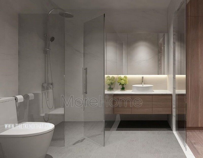 Đá ốp tủ lavavo cao cấp solid surface được coi là dòng chất liệu hoàn hảo cho khu vực nhạy cảm như ở không gian phòng tắm