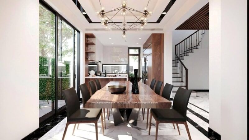 Thiết kế nội thất phòng ăn hiện đại sang trọng cho nhà phố, biệt thự.