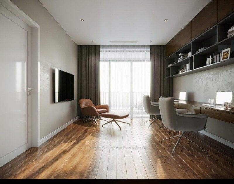 Sắp xếp phòng học đẹp tại nhà đơn giản nhưng sang trọng.